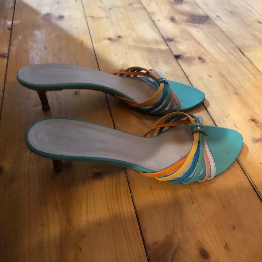 Colorful Vintage kitten heels